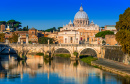 Sant Angelo Bridge and Vatican Dome