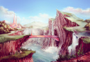 Fantasy Landscape with Waterfalls