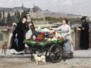 Blumenverkäuferin auf der Brücke Pont Royal