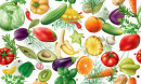 Verschiedene Gemüse, Früchte und Gewürze