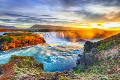 Godafoss Waterfall Iceland Jigsaw Puzzle In Waterfalls Puzzles On