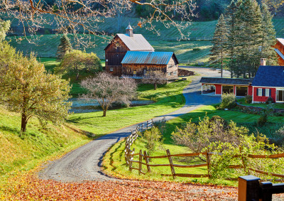 Sleepy Hollow Farm In Woodstock Vermont Jigsaw Puzzle In Puzzle Of The