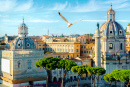 Trajanssäule und Kirchen in Rom