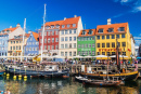 Distrito de Nyhavn em Copenhague, Dinamarca