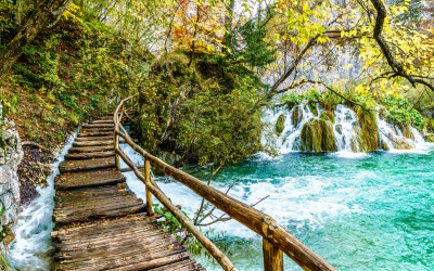 Autumn Landscape Plitvice Lakes Jigsaw Puzzle In Waterfalls Puzzles On