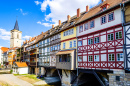 Famous Kramerbridge With Historic Facades In Erfurt - Germany