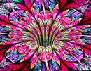 Colorful and Bright Flower, Modern Fractal Art Design