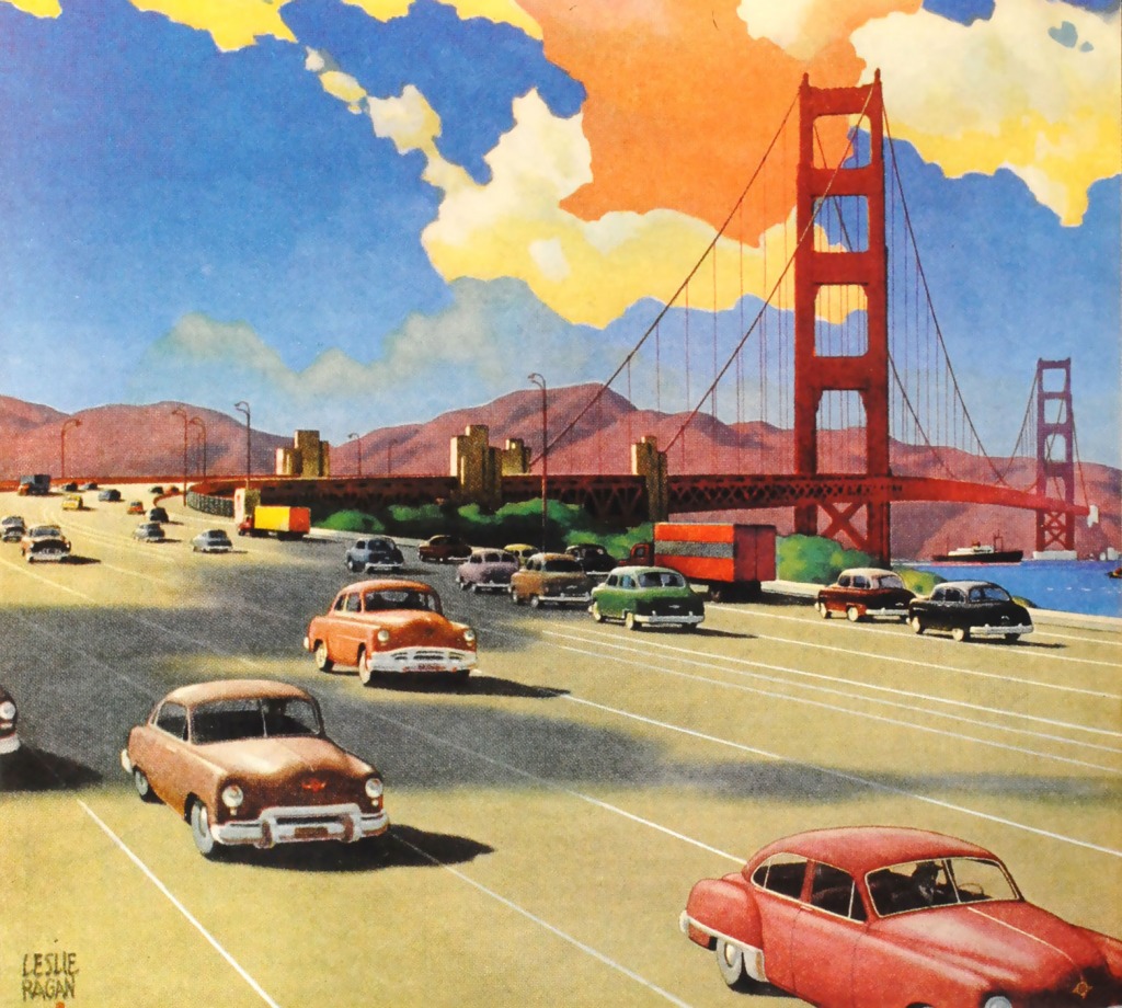 1951, Golden Gate jigsaw puzzle in Пазл дня puzzles on TheJigsawPuzzles.com