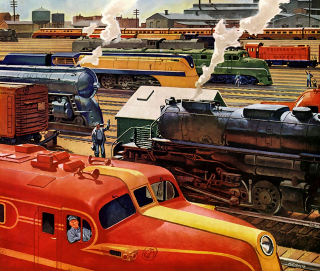 Lots of Trains jigsaw puzzle in Пазл дня puzzles on TheJigsawPuzzles.com