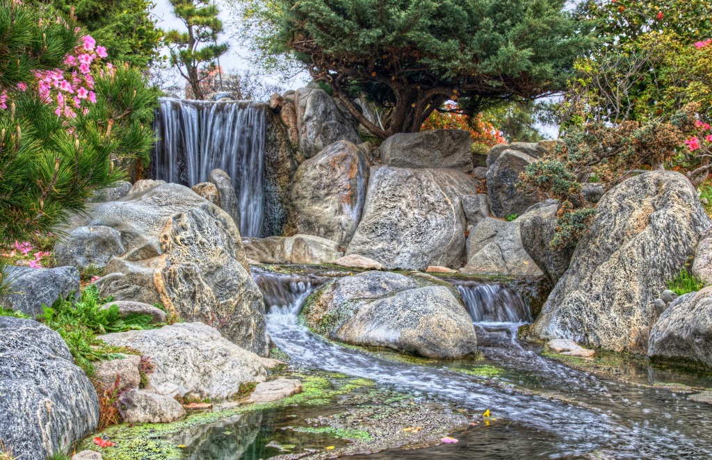 Japanese Garden jigsaw puzzle in Waterfalls puzzles on TheJigsawPuzzles.com