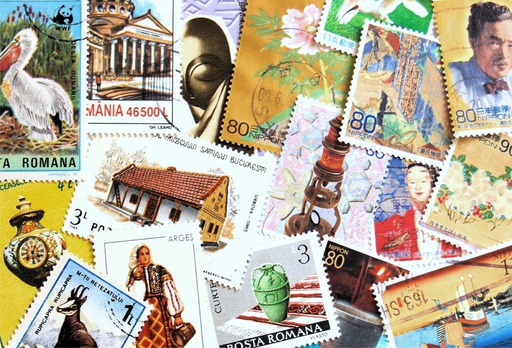 Romanian & Japanese Stamps jigsaw puzzle in Puzzle of the Day puzzles on TheJigsawPuzzles.com