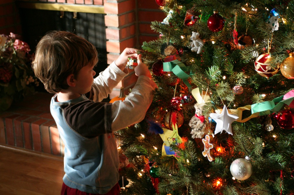 Le petit Aidan décores le sapin de Noël jigsaw puzzle in Personnes puzzles on TheJigsawPuzzles.com