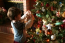 Aidan Decorates the Tree