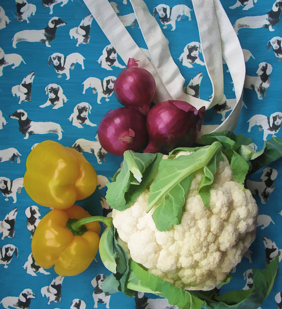 Le sac à provisions Teckel jigsaw puzzle in Fruits & Légumes puzzles on TheJigsawPuzzles.com