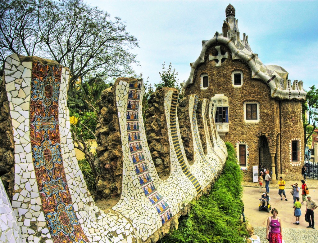 Parque Güell, Barcelona jigsaw puzzle in Quebra-Cabeça do Dia puzzles on TheJigsawPuzzles.com