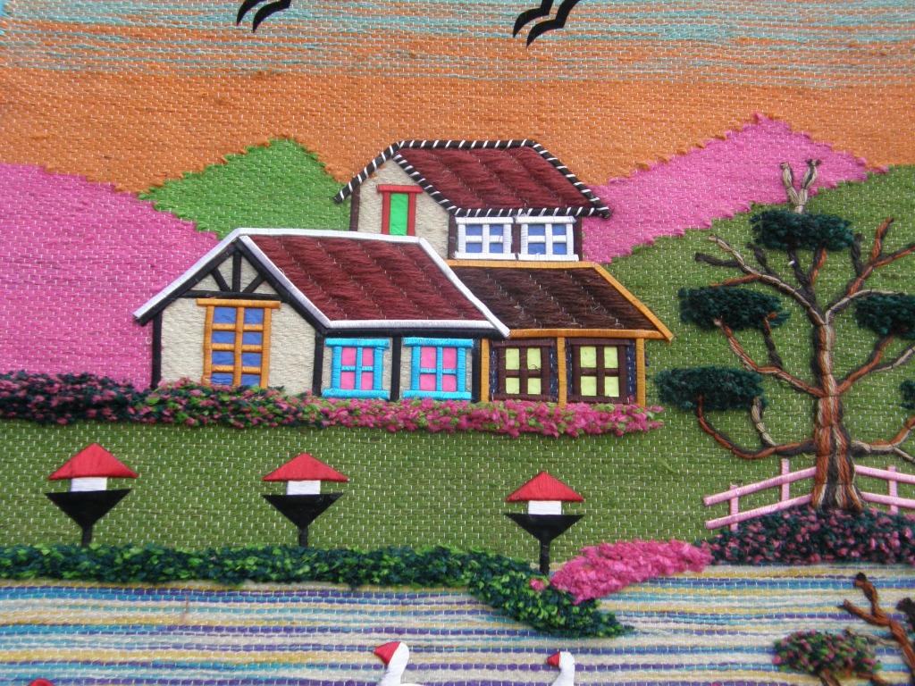 Индийское искусство на ткани jigsaw puzzle in Рукоделие puzzles on TheJigsawPuzzles.com