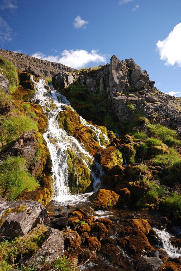Icelandic Fjord Cascade jigsaw puzzle in Waterfalls puzzles on TheJigsawPuzzles.com