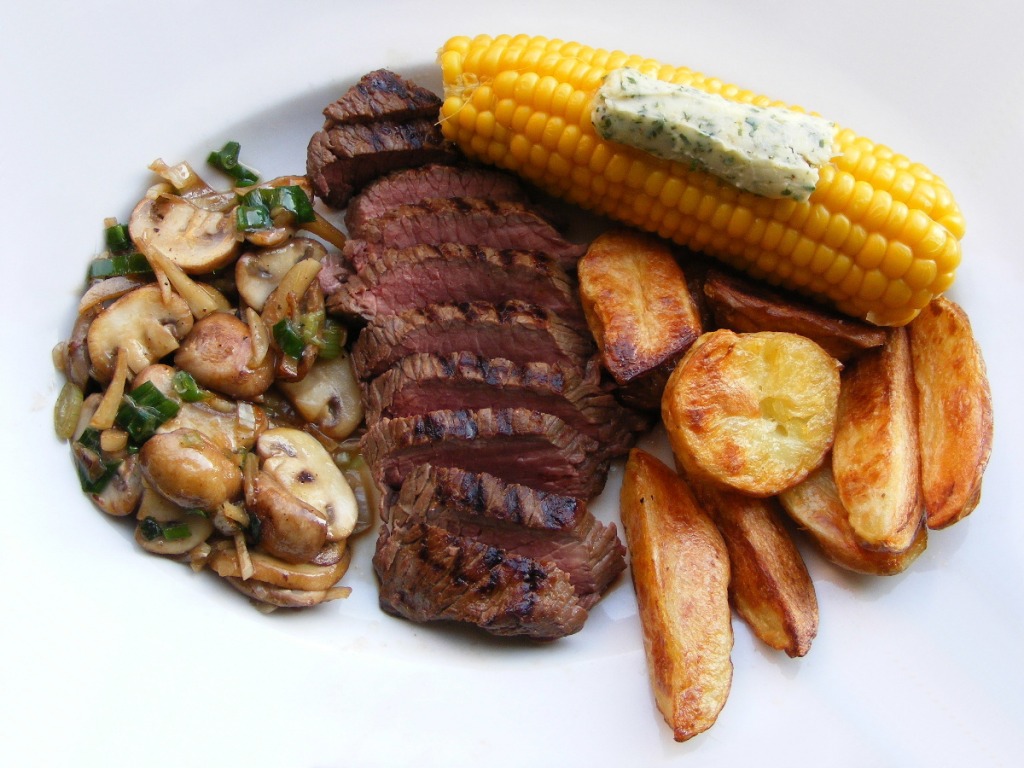 Ostrich Steak with Mushroom jigsaw puzzle in Food & Bakery puzzles on TheJigsawPuzzles.com