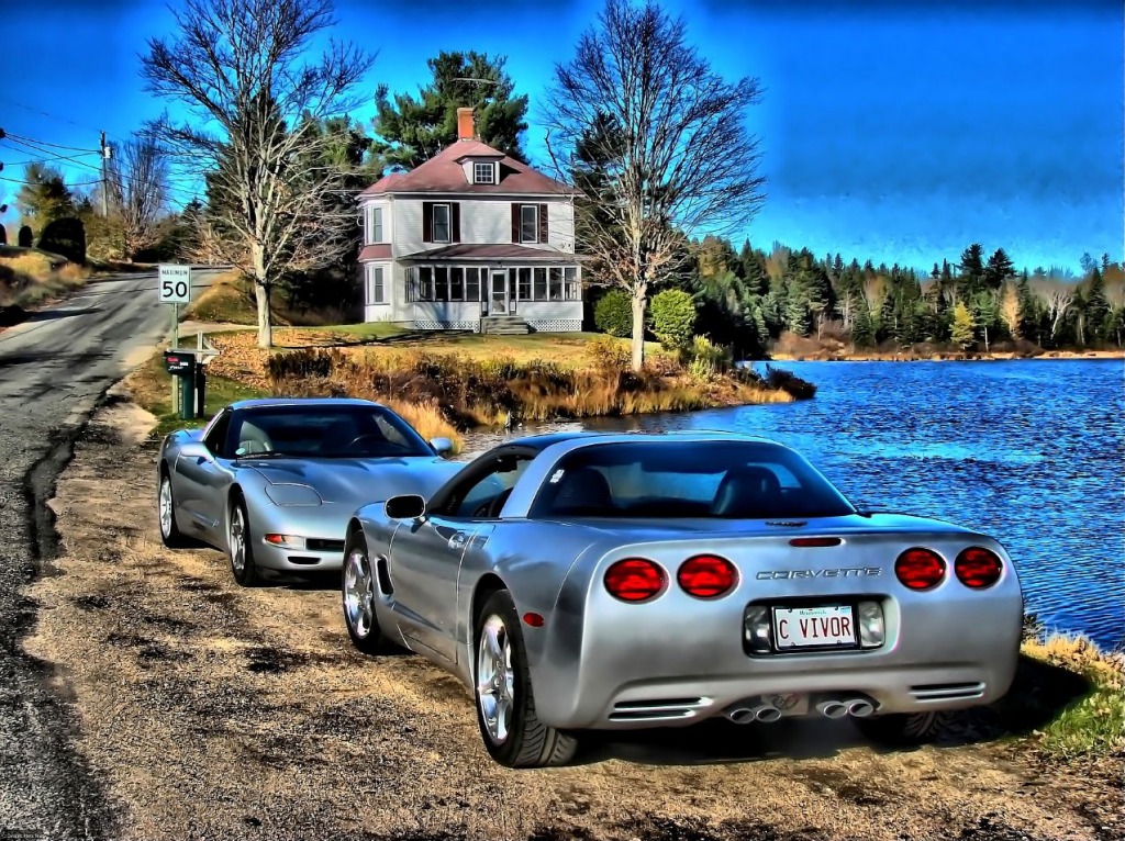Corvettes Nose to Nose jigsaw puzzle in Cars & Bikes puzzles on TheJigsawPuzzles.com