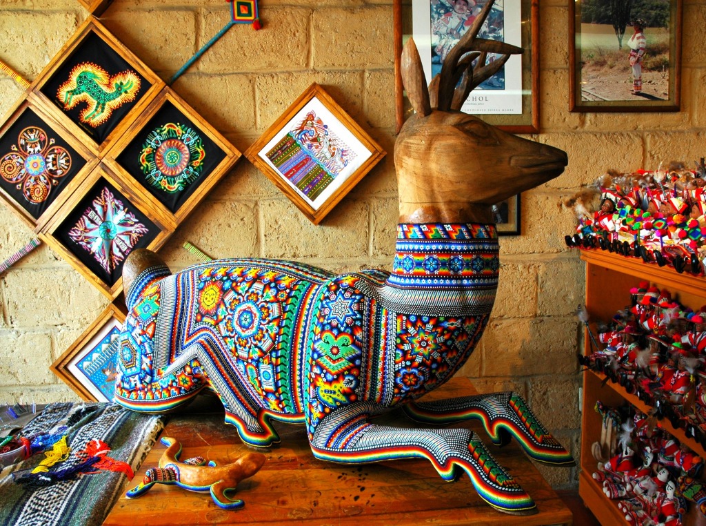 Huichol Perlenkunst jigsaw puzzle in Tiere puzzles on TheJigsawPuzzles.com