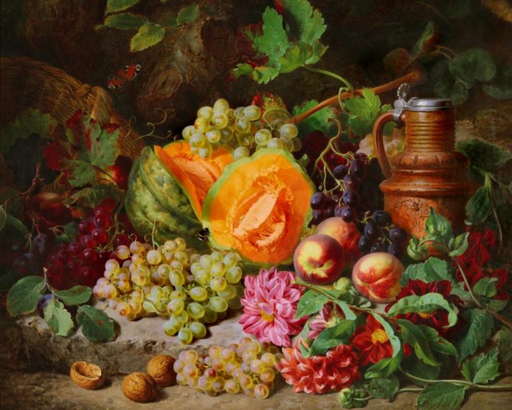 Rich Still Life with Fruit jigsaw puzzle in Fruits & Veggies puzzles on TheJigsawPuzzles.com