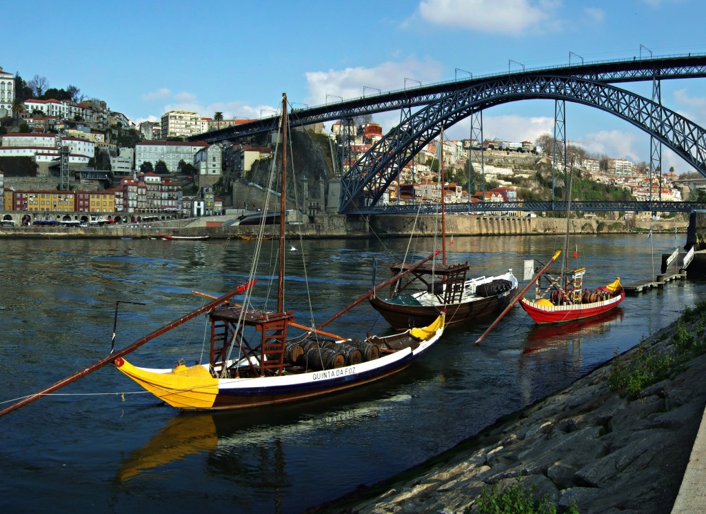 Porto, Visto de Vila Nova de Gaia jigsaw puzzle in Brücken puzzles on TheJigsawPuzzles.com