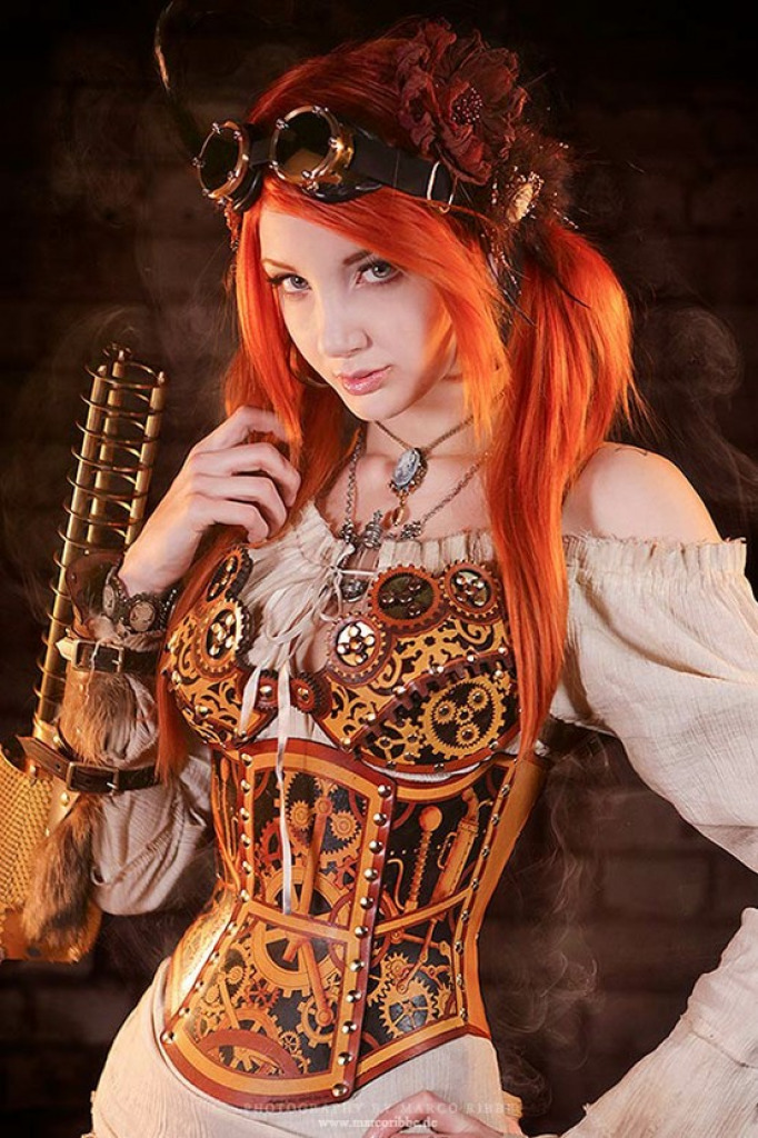 Steampunk Redhead jigsaw puzzle in shawna rowland puzzles on TheJigsawPuzzles.com