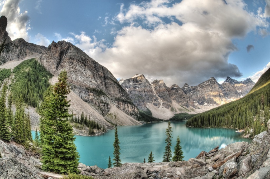 Moraine Lake, Canada jigsaw puzzle in Puzzle of the Day puzzles on TheJigsawPuzzles.com