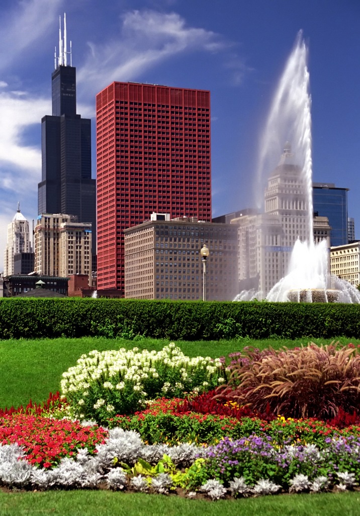 Chicago Grant Park Flowers jigsaw puzzle in Street View puzzles on TheJigsawPuzzles.com