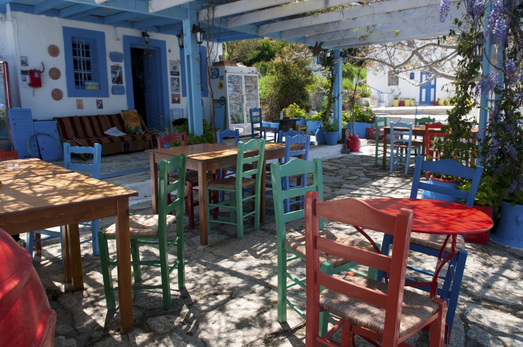 Restaurant in Zia, Kos, Greece jigsaw puzzle in Food & Bakery puzzles on TheJigsawPuzzles.com