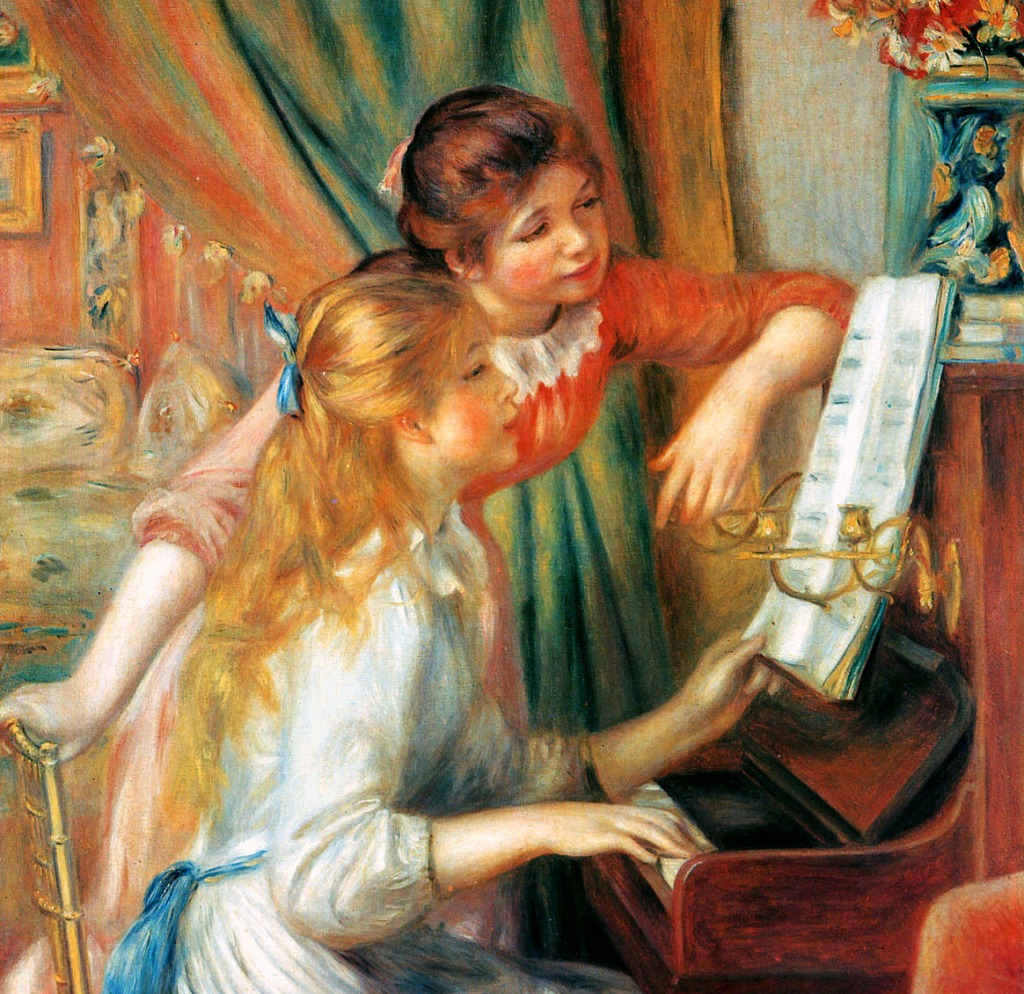Girls at the Piano jigsaw puzzle in Piece of Art puzzles on TheJigsawPuzzles.com