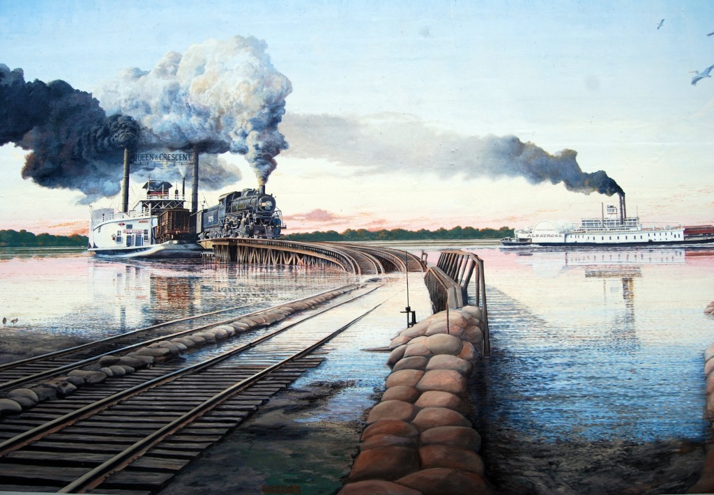 Crossing the Mississippi jigsaw puzzle in Bridges puzzles on TheJigsawPuzzles.com
