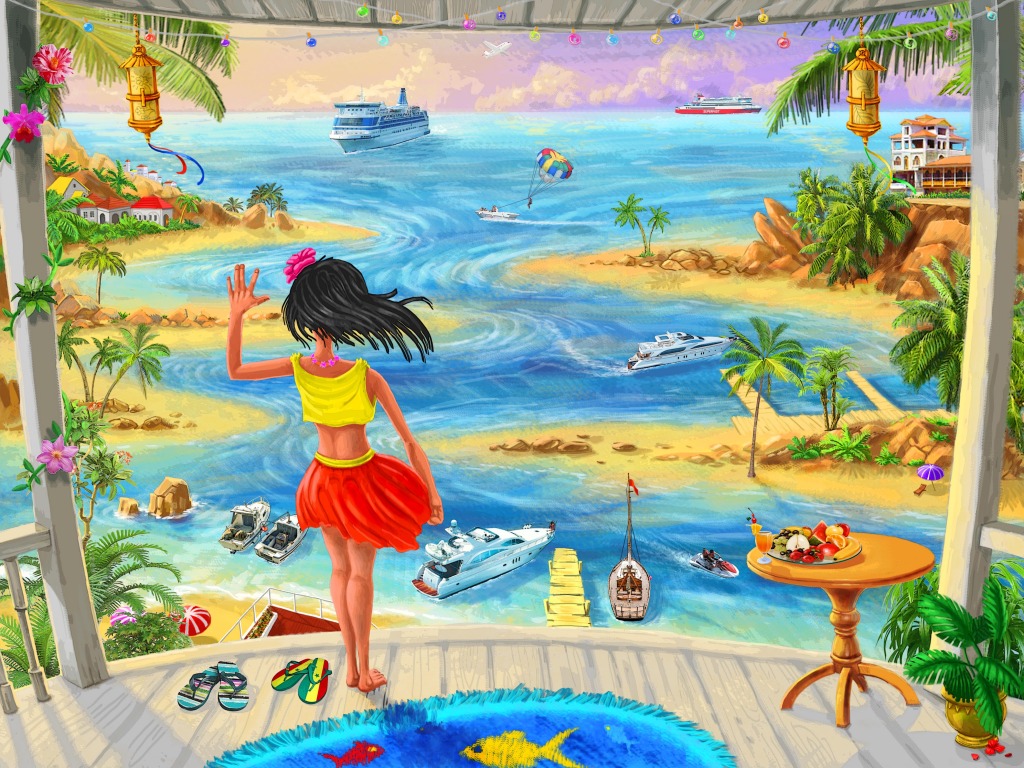 Tropical Resort jigsaw puzzle in Kids Puzzles puzzles on TheJigsawPuzzles.com