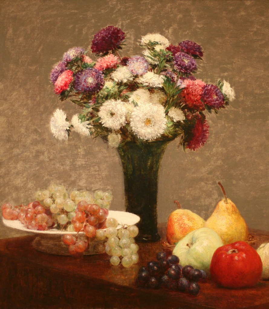 Asters and Fruit on a Table jigsaw puzzle in Piece of Art puzzles on TheJigsawPuzzles.com