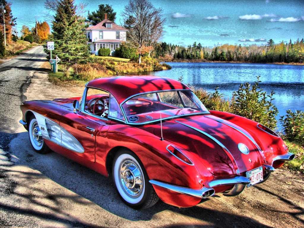 58 Corvette jigsaw puzzle in Puzzle of the Day puzzles on TheJigsawPuzzles.com