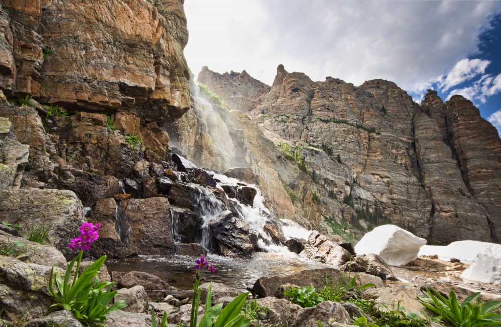 Timberline Falls, Rocky Mountains jigsaw puzzle in Puzzle of the Day puzzles on TheJigsawPuzzles.com