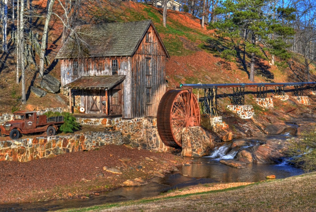 Wassermühle, Canton, Georgia jigsaw puzzle in Wasserfälle puzzles on TheJigsawPuzzles.com