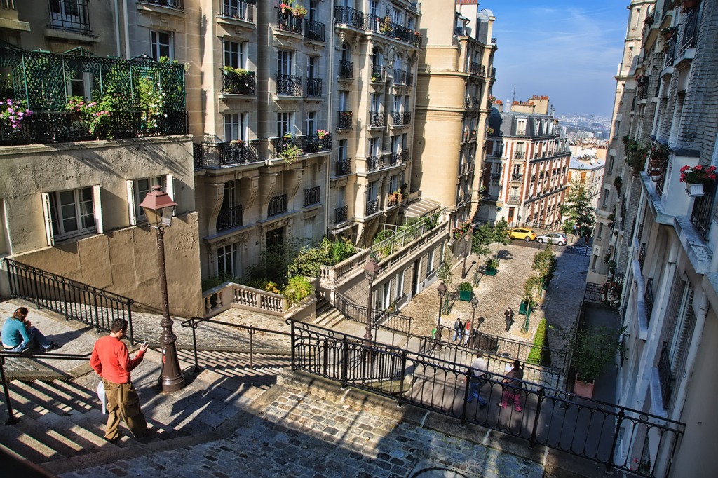 Montmartre Steps, Paris, France jigsaw puzzle in Street View puzzles on TheJigsawPuzzles.com