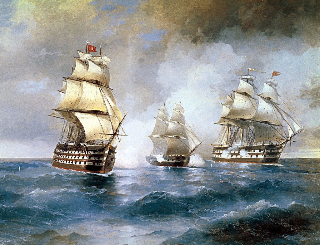 Brig Mercury Attacked by Two Turkish Ships jigsaw puzzle in Piece of Art puzzles on TheJigsawPuzzles.com