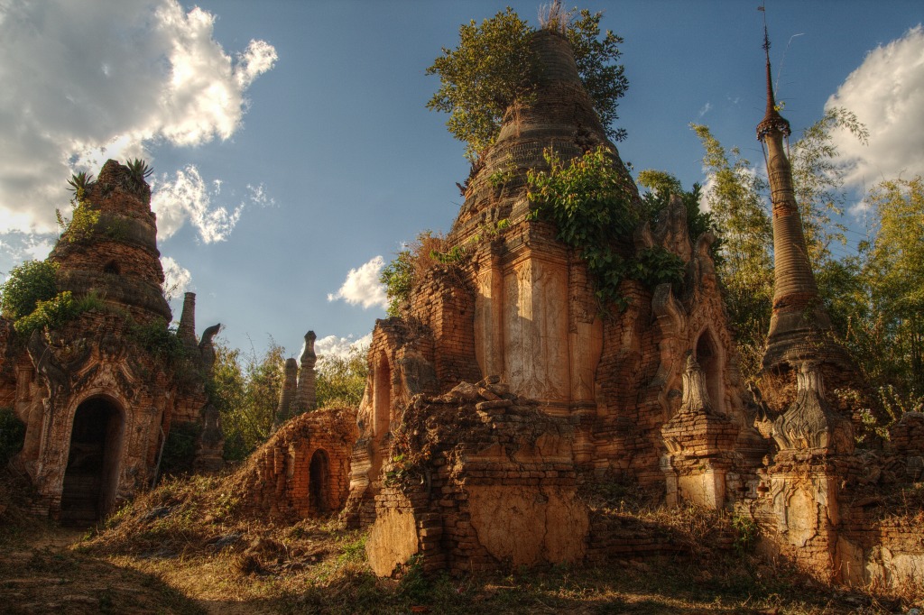 Derelict Pagodas jigsaw puzzle in Puzzle of the Day puzzles on TheJigsawPuzzles.com