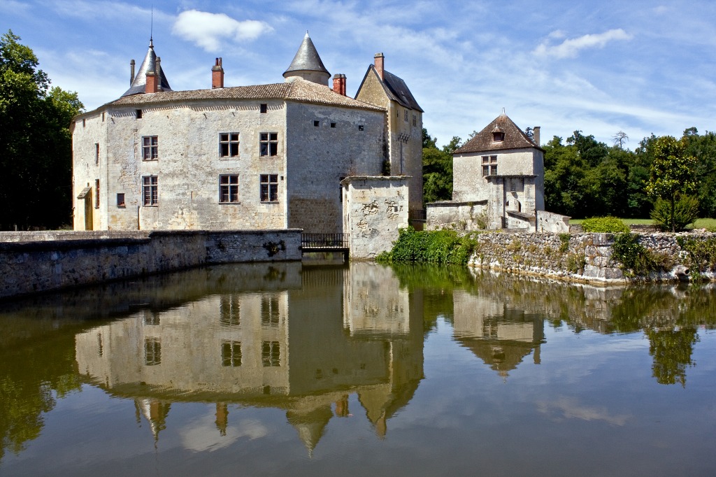Das Schloss La Brède, Frankreich jigsaw puzzle in Schlösser puzzles on TheJigsawPuzzles.com
