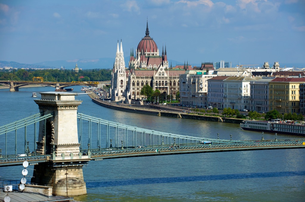 Цепной мост, Будапешт jigsaw puzzle in Мосты puzzles on TheJigsawPuzzles.com