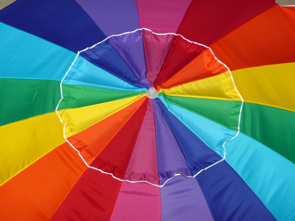 Colorful Beach Umbrella jigsaw puzzle in Puzzle of the Day puzzles on TheJigsawPuzzles.com