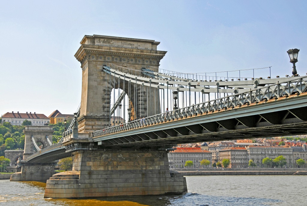 Цепной мост Сеченьи, Венгрия jigsaw puzzle in Мосты puzzles on TheJigsawPuzzles.com