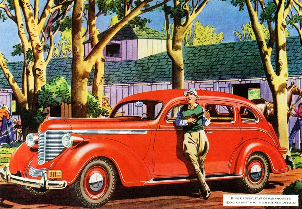 DeSoto Sedan de 1938 avec Bing Crosby jigsaw puzzle in Voitures et Motos puzzles on TheJigsawPuzzles.com