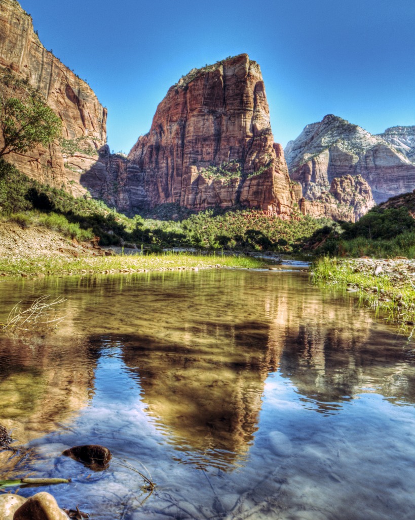 Zion Angels Landing Reflection jigsaw puzzle in Great Sightings puzzles on TheJigsawPuzzles.com