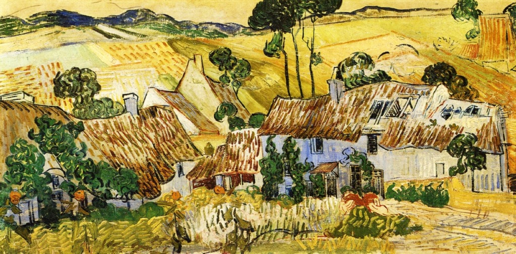 Thatched Houses against a Hill jigsaw puzzle in Piece of Art puzzles on TheJigsawPuzzles.com