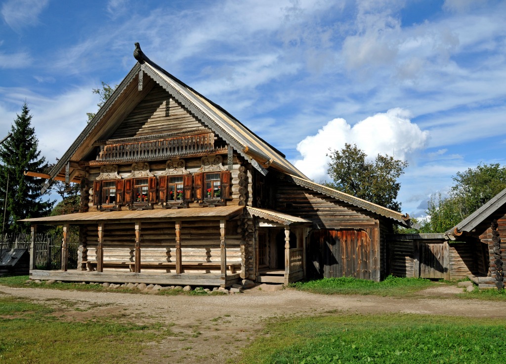 Wooden Architecture Museum, Novgorod jigsaw puzzle in Street View puzzles on TheJigsawPuzzles.com