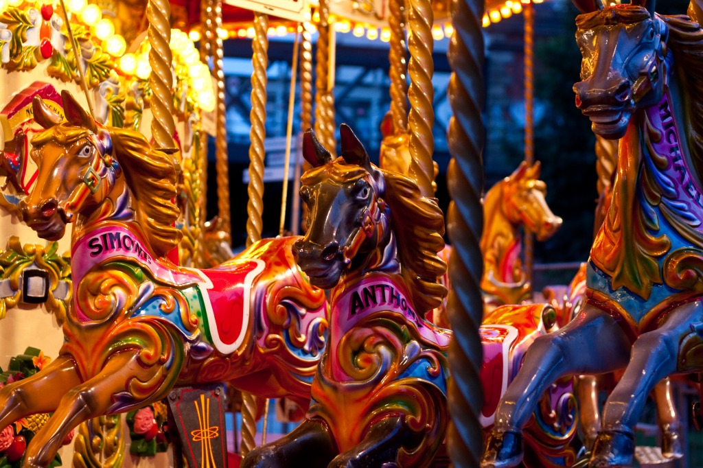 Carousel Horses, London's South Bank jigsaw puzzle in Puzzle of the Day puzzles on TheJigsawPuzzles.com