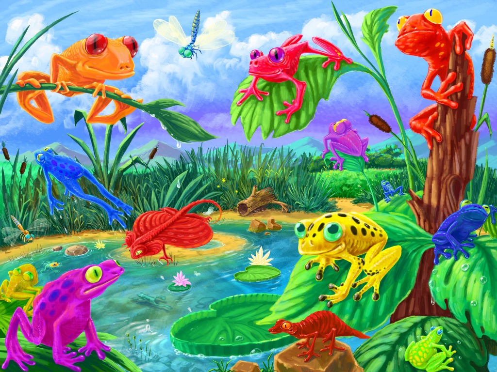 Sapos jigsaw puzzle in Infantil puzzles on TheJigsawPuzzles.com